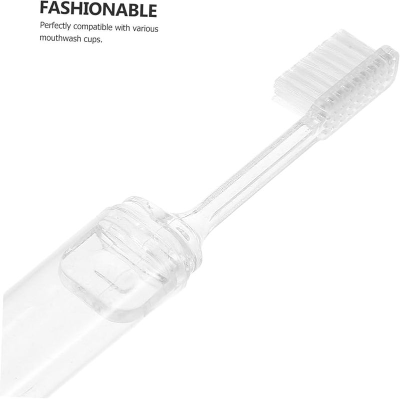 10pcs Travel Toothbrush Kit Foldable with Cover Transparent Portable Mini Toothbrushes - Image 3
